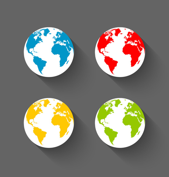 Earth icons on dark grey background - Vector, Image