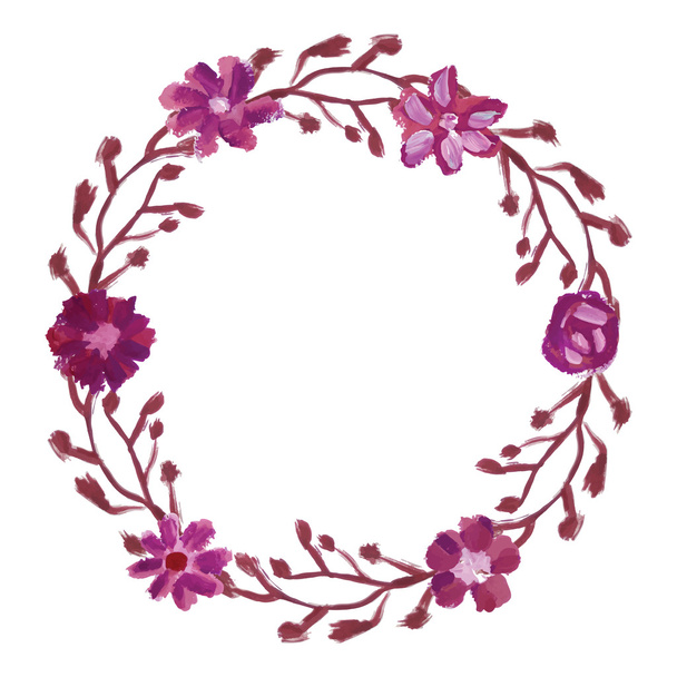 Round floral frame. - Vector, Image