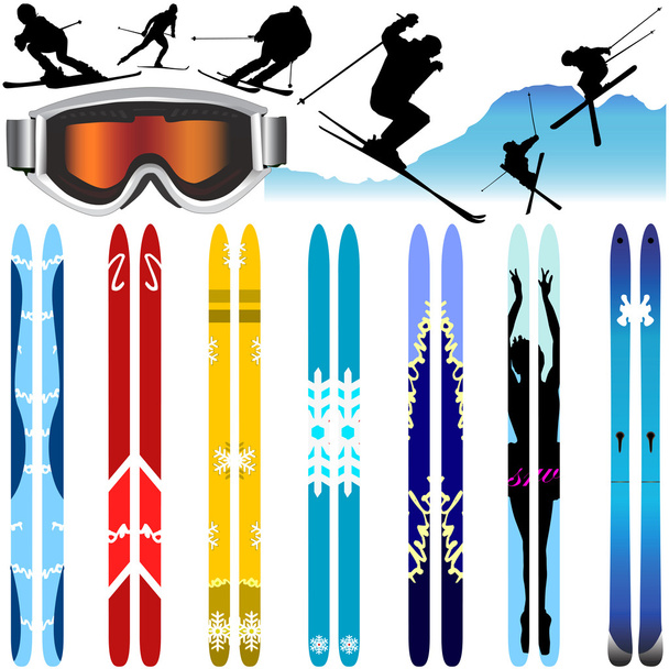zestaw narciarski - Wektor, obraz