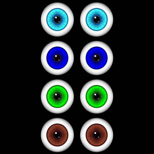 Набор разноцветных глазных шариков
 - Вектор,изображение