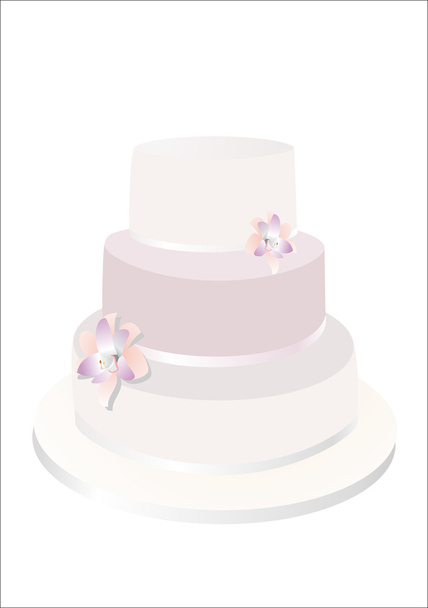 Wedding Cake Isolated On White Background. - Vektör, Görsel