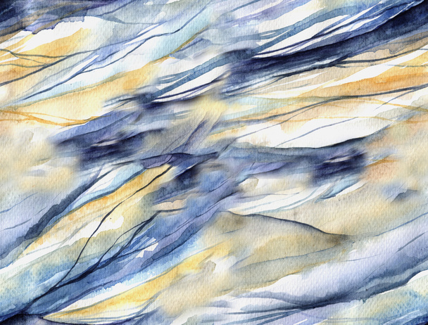 sulu boya dalgalar ile Seamless Modeli - Fotoğraf, Görsel