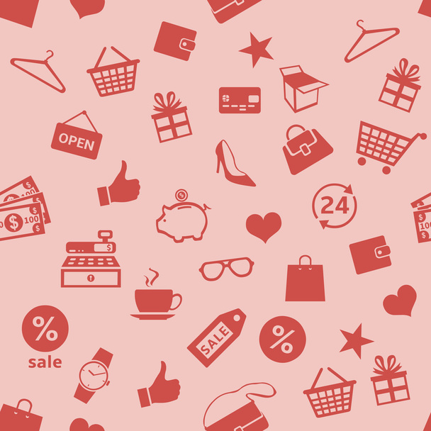 Shopping Pattern Background - Vector, afbeelding