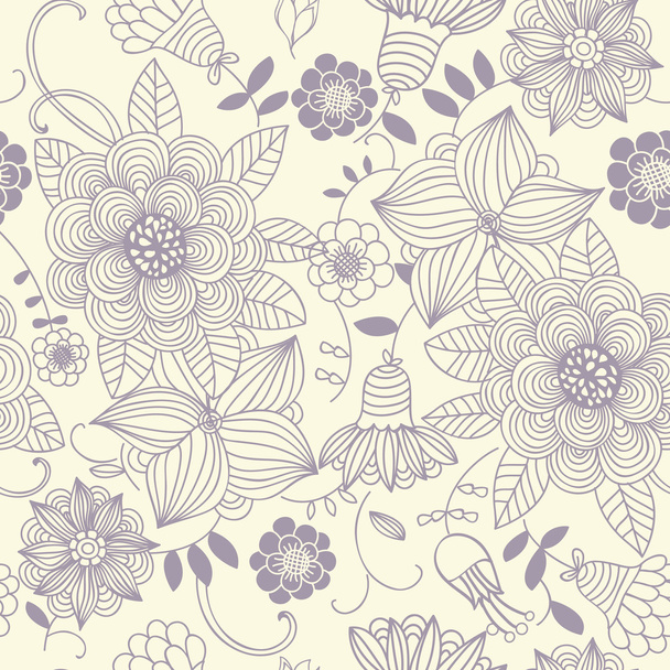 Floral vintage seamless pattern for retro wallpapers - Вектор,изображение