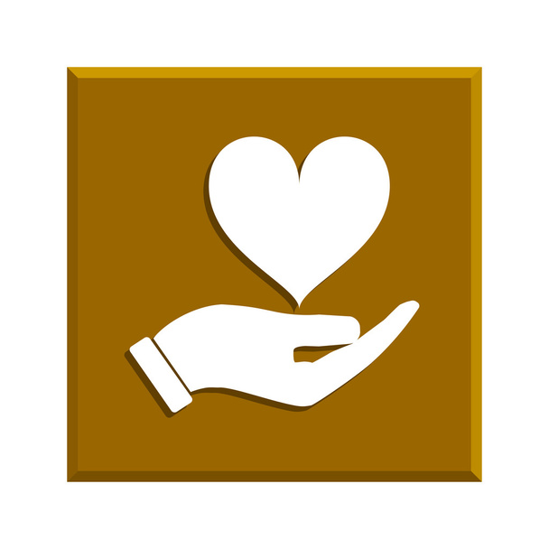 Vector icon - hands holding heart - Vector, Image