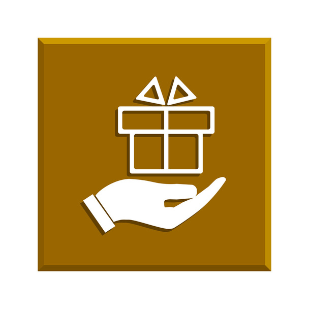 Kéz- és ajándékvektor ikon - Vektor, kép
