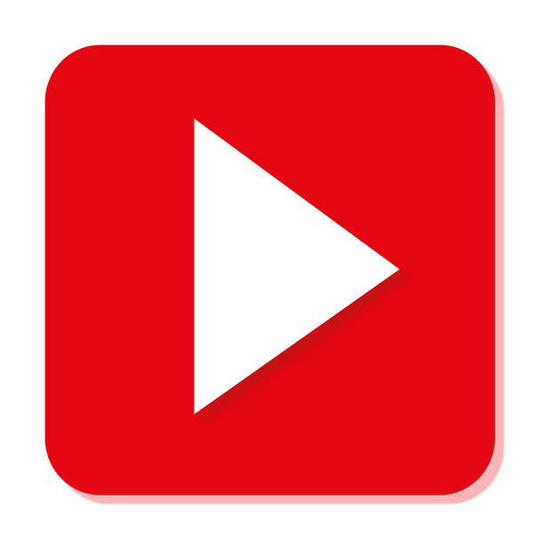 Red YouTube icon with smooth blur and shadow - Vector, Image