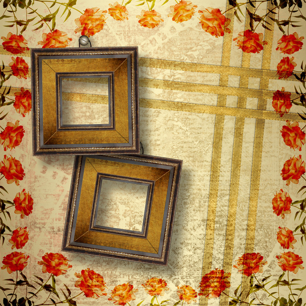 Old grunge frames Victorian style on the abstract background wit - Foto, Bild