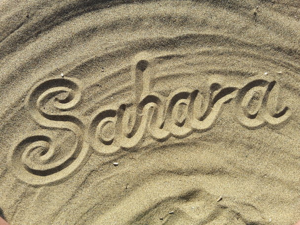 sahara, Drawing on the sand - Foto, Imagem
