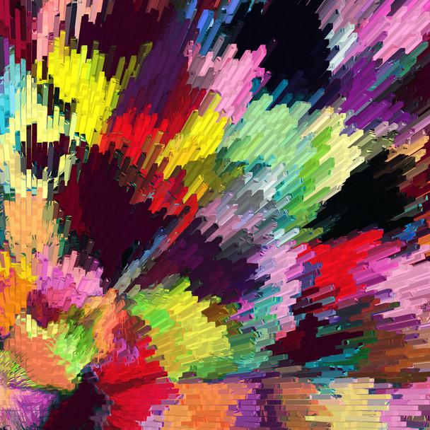 Grunge festett és csíkos geometriai háttérben szivárvány blokk klaszterek - Fotó, kép