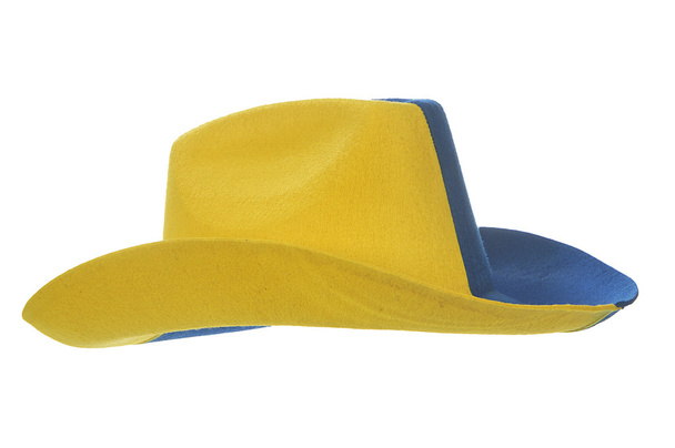 geel-blauwe cowboy hoed - Foto, afbeelding
