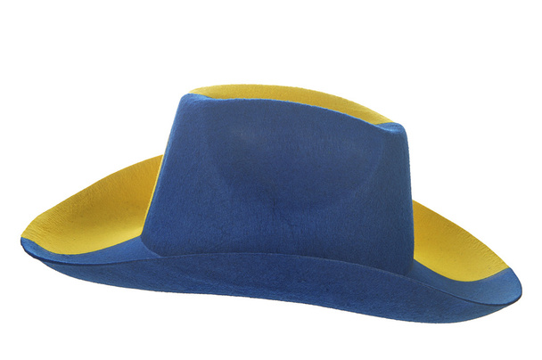 κίτρινο-μπλε καπέλο - Φωτογραφία, εικόνα