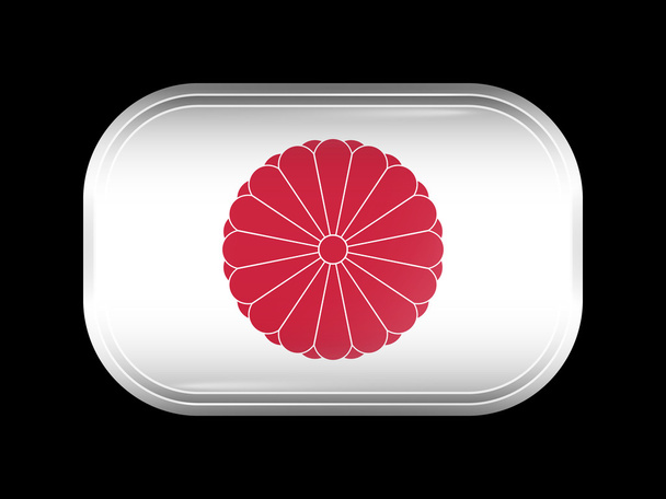 Japán zászlaja. Lekerekített sarkokkal rendelkező téglalap alakú - Vektor, kép