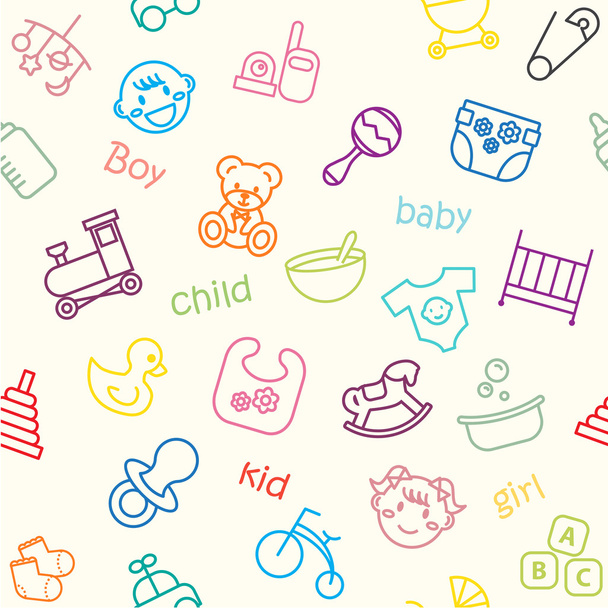 baby and kid background - Vector, Image