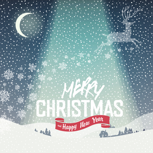 Merry Christmas Card. - Vector, Image