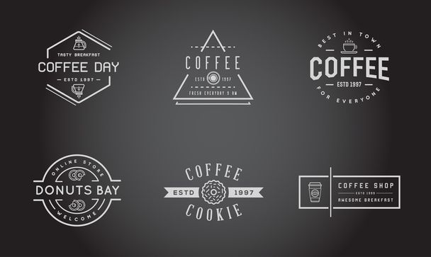 コーヒーのロゴのテンプレートとコーヒー アクセサリー - ベクター画像