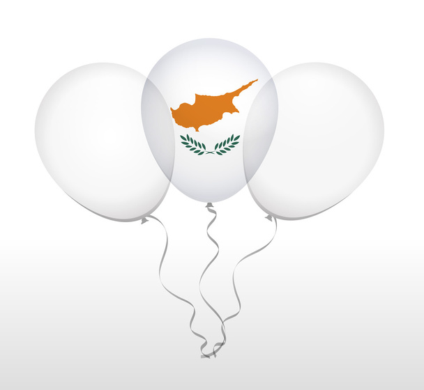 Воздушные шары с флагом Кипра
 - Вектор,изображение