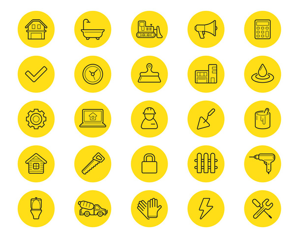 Set of Construction Building Icons - Vector, Image