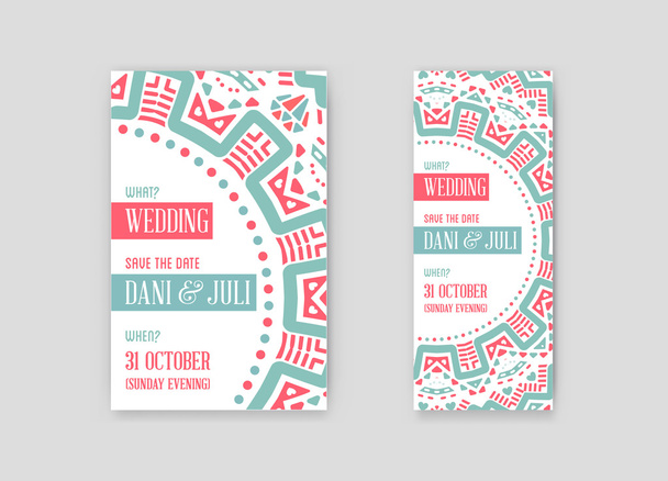 Set of Awesome Wedding Invitation Template - Wektor, obraz