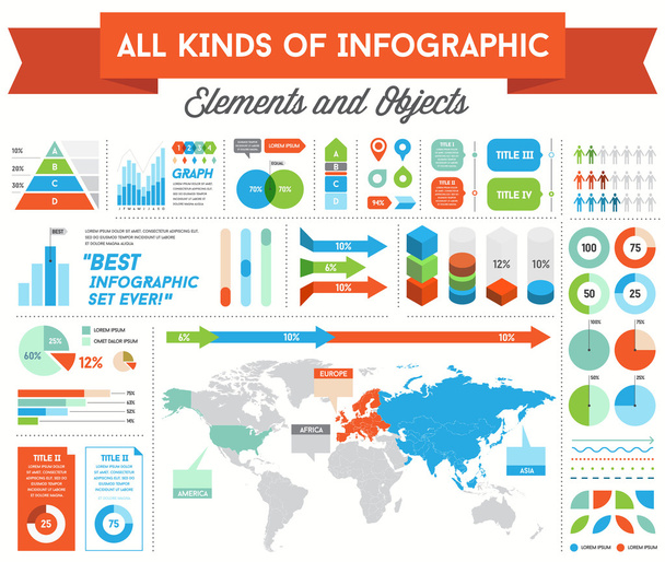 Όλα τα είδη της σύγχρονης Infographic για τις επιχειρήσεις - Διάνυσμα, εικόνα