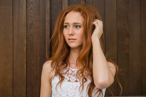 Portrait of red hair girl. - Photo, image