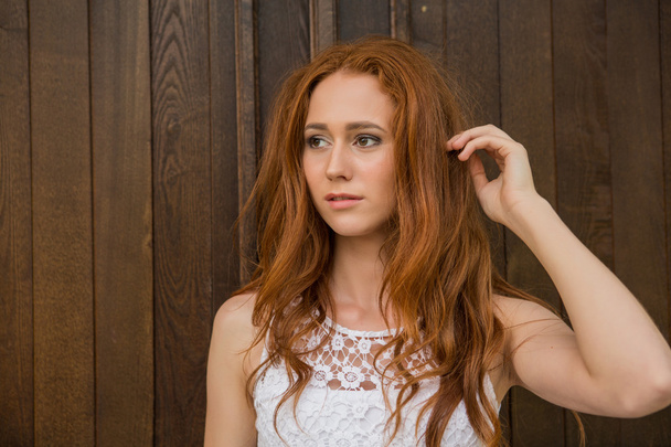 Portrait of red hair girl. - Foto, Bild