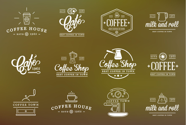 Coffee Logotype Templates and Coffee Accessories - Vektör, Görsel