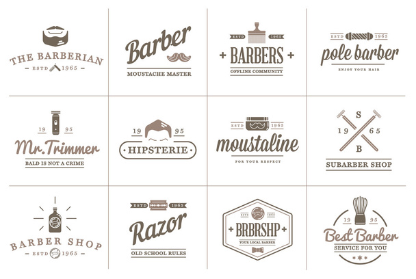 Barber and Shave Shop Elements - Vector, Image