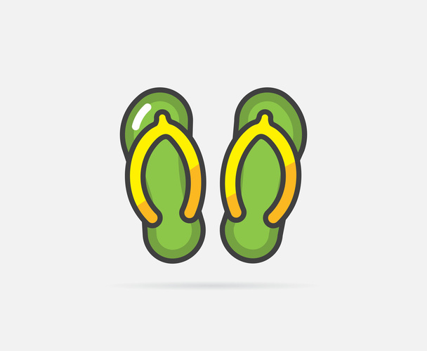 Flip Flops Logo or Icon - Vector, Image