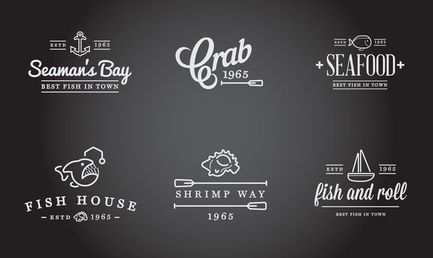 Sea Food Elements and Sea Signs - Vector, afbeelding