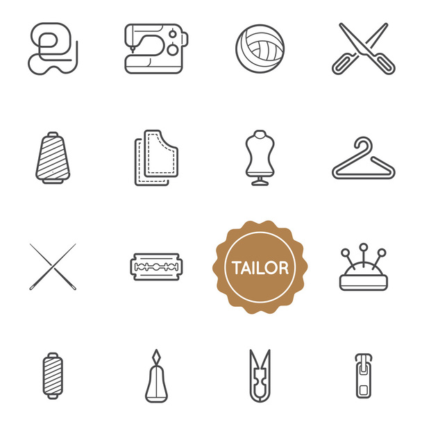Set of Tailor Elements - Vector, Image