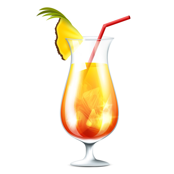 Orange cocktail on a white background - Διάνυσμα, εικόνα