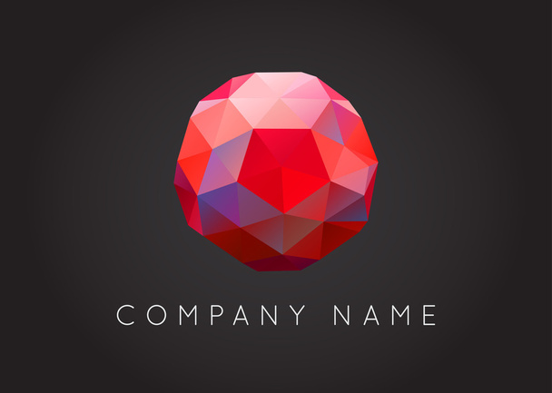 Logo de gema triangulada de cristal de moda
 - Vector, Imagen