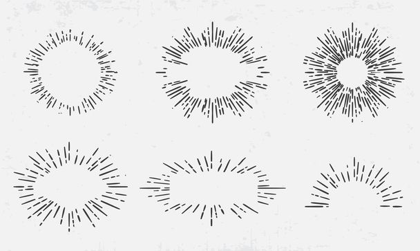 Éléments de formes vintage Sun burst
 - Vecteur, image