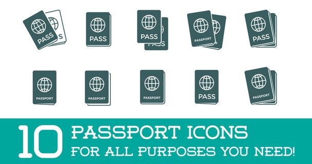 Vatandaşı ya da yabancı Passport kimliği kümesi - Vektör, Görsel
