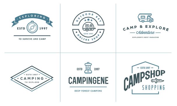 Set of Camping Camp Elements - Διάνυσμα, εικόνα