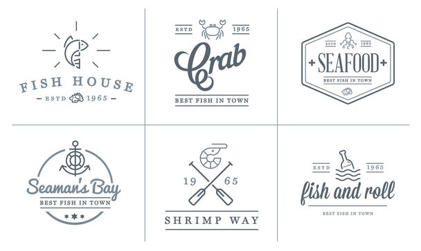 Sea Food Elements and Sea Signs - Vector, afbeelding