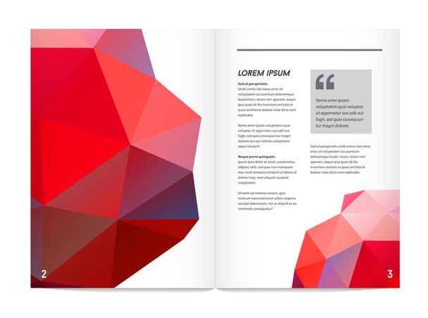 Letterhead and geometric triangular design brochure - Vector, Image