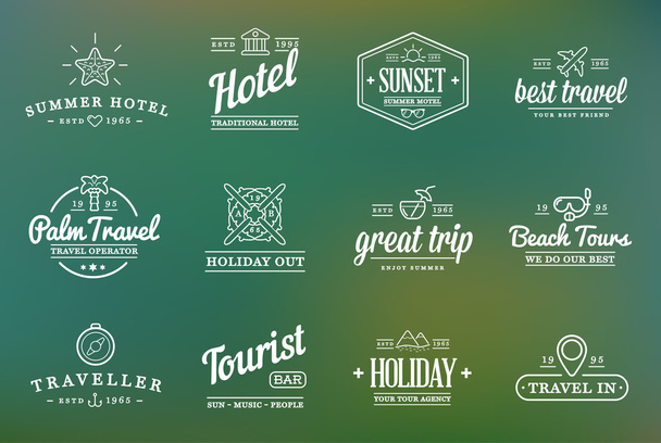Travel Tourism and Holiday Elements Icons - Vector, Image