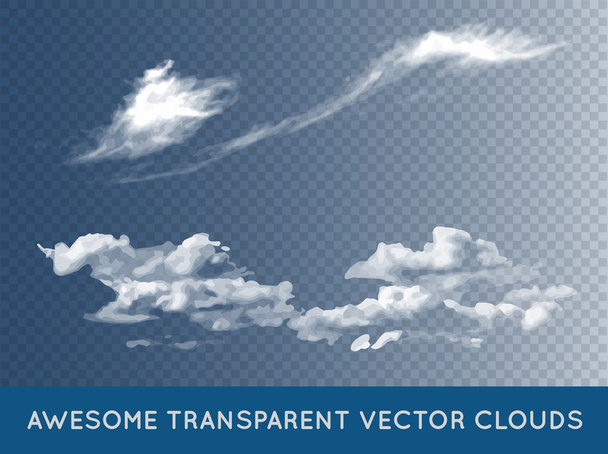ehrfürchtige transparente Wolken - Vektor, Bild