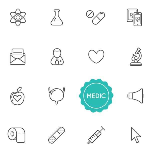 Set of Medical Hospital Elements - Vector, Image