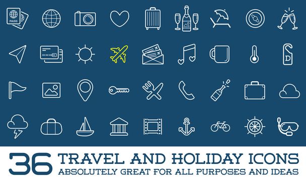 36 Travel Icons Set - Vector, Image