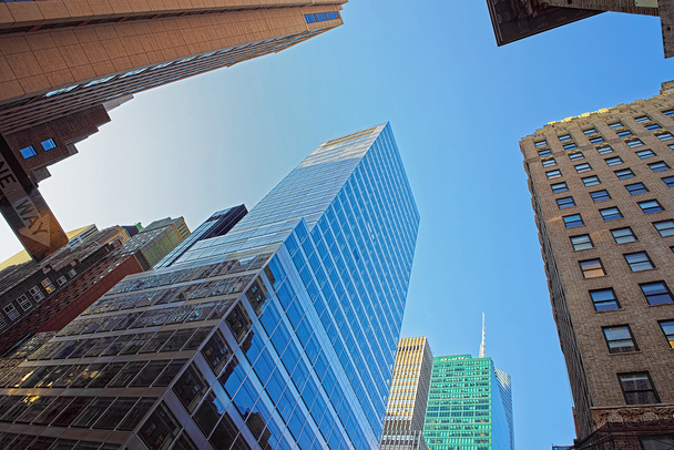 Silhouettes of modern skyscrapers in Lower Manhattan - Fotó, kép