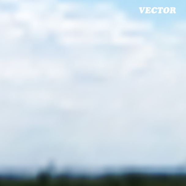 çayır bulutlar ile mavi gökyüzü altında - Vektör, Görsel