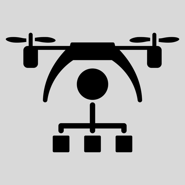 Copter Distribution Scheme Icon - Vector, afbeelding