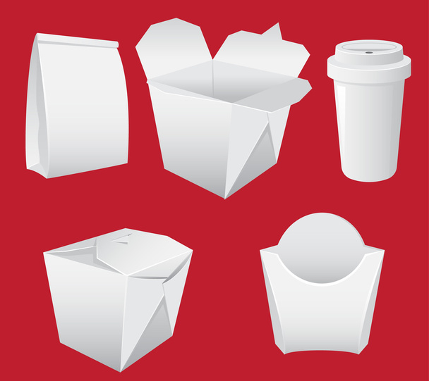ホワイト ペーパー ボックスとカップ - ベクター画像