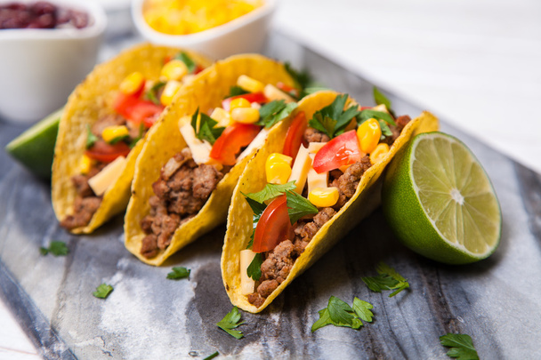 Delicious tacos with beef - Photo, Image