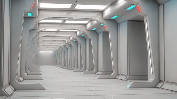 3D futuristisches Gefängnis im Inneren - Foto, Bild