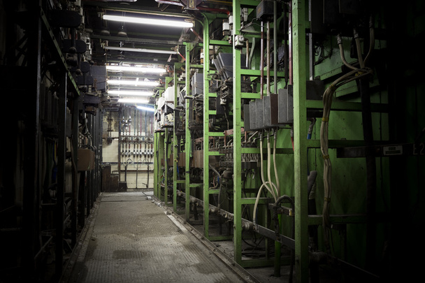 Electrical switchboards in an abandoned factory - Photo, Image
