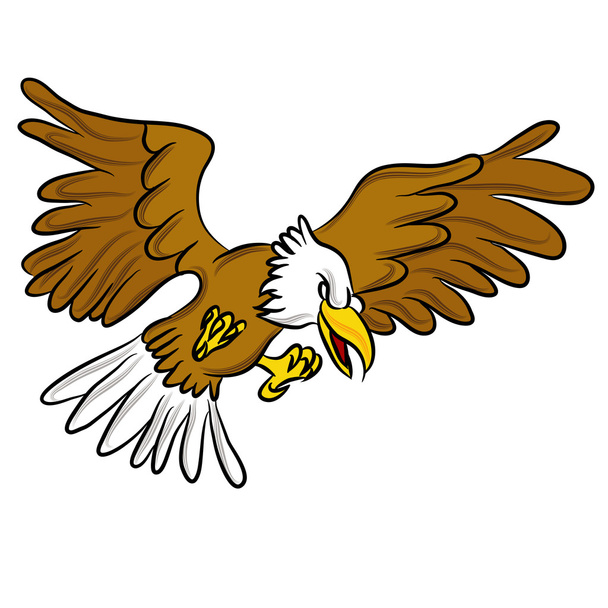 Dibujos animados águila voladora
 - Vector, imagen